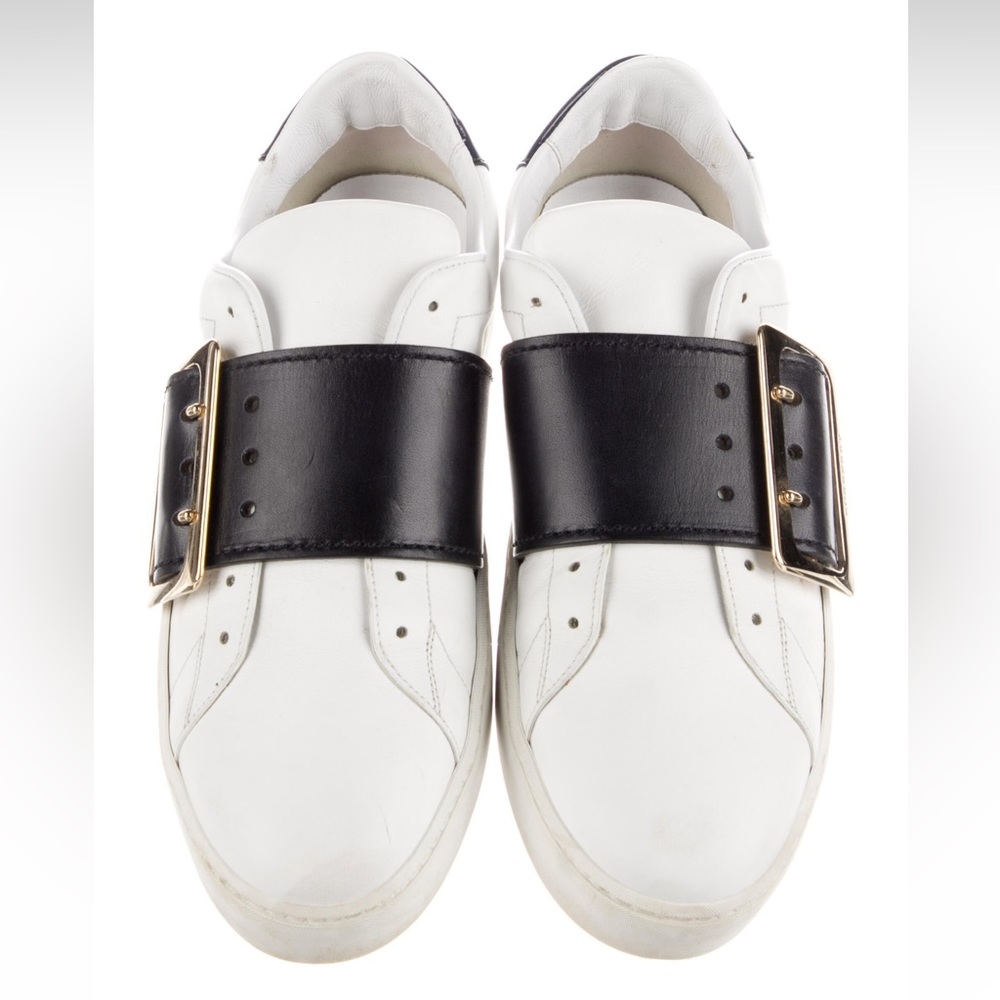 Leather white and navy Burberry slip on sneakers Size 9 (IT 39)